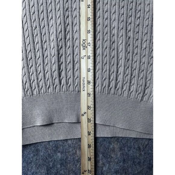 Monterey Club Sweater Vest Men's Large Beige Cable Knit Silk Sleeveless V Neck - Picture 4 of 5